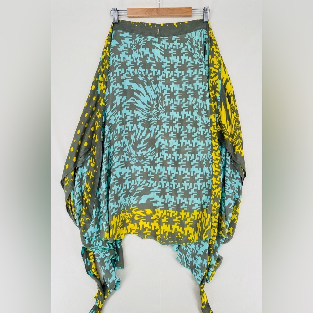 Karina Wrap Skirt with Yellow Polka Dot & Teal Accents - Picture 5 of 8